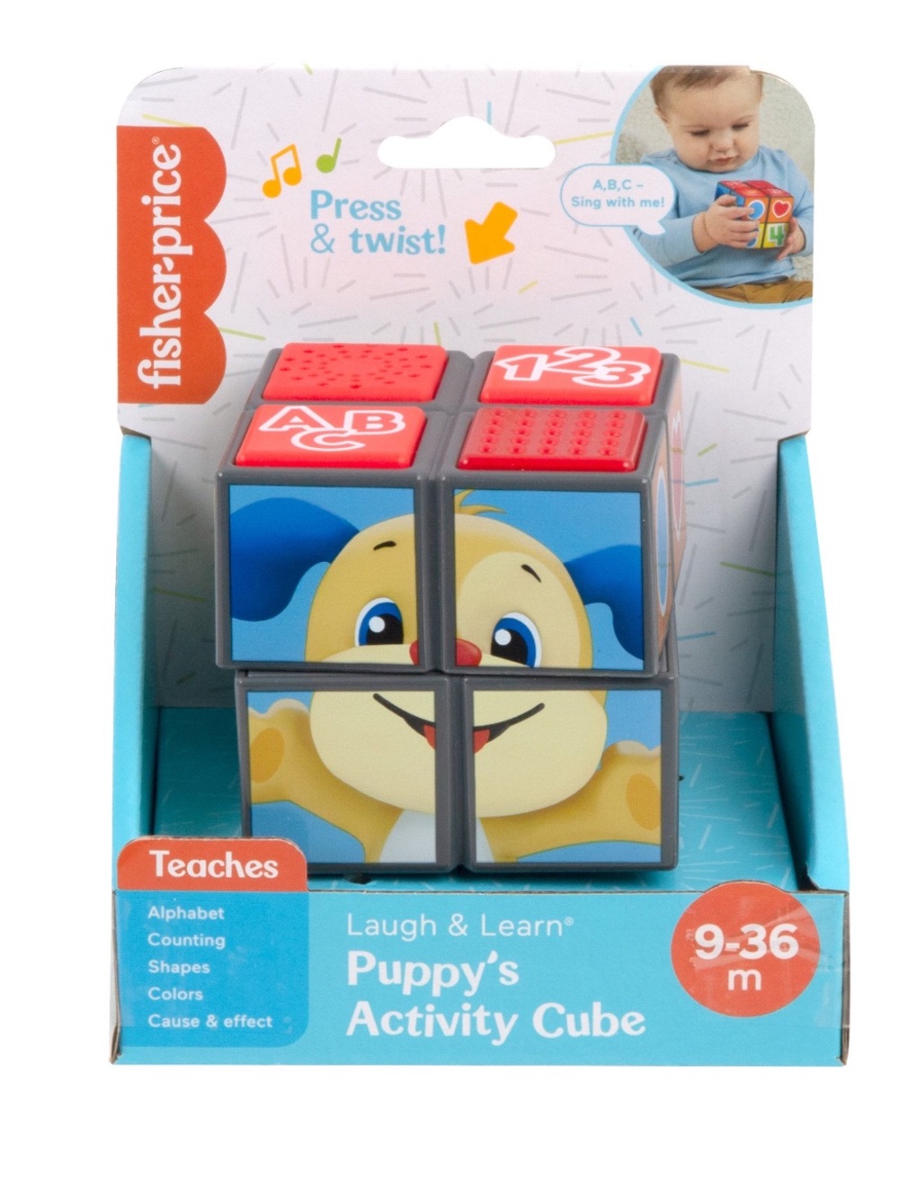 Fisher-Price Laugh & Learn Puppy's Activity Cube Electronic Learning Toy *NEW*
